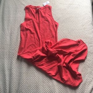 GAP orange 100% cotton XS racerback tank top maxi dress Brand New with tags